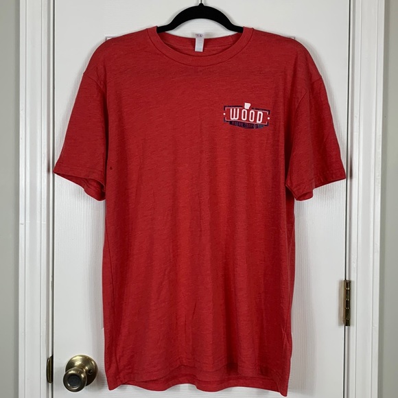 Next Level America heather red short sleeved tee shirt size large. Wood Motor - Picture 1 of 6